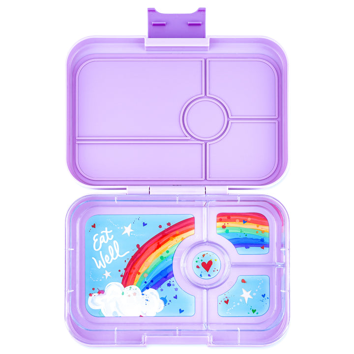 Leakproof Yumbox Tapas Seville Purple - 4 Compartment - Rainbow Tray - Largest Size Bento