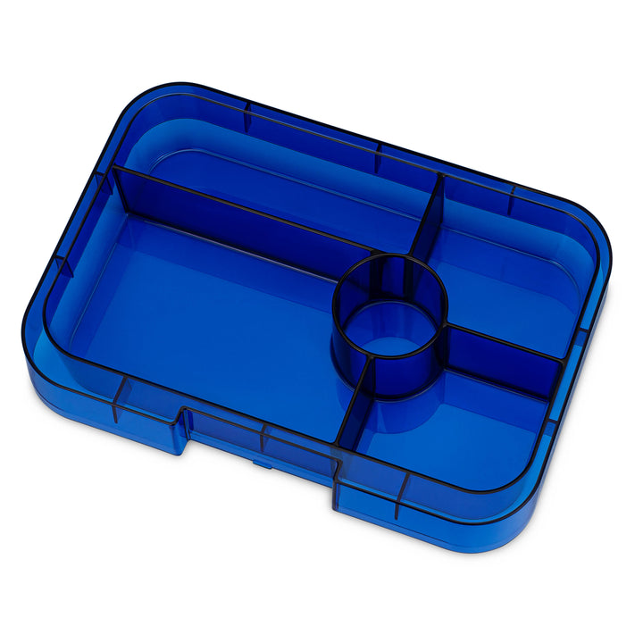 Leakproof Yumbox Tapas Monte Carlo Blue- 5 Compartment -Clear Blue Tray- Largest Size Bento