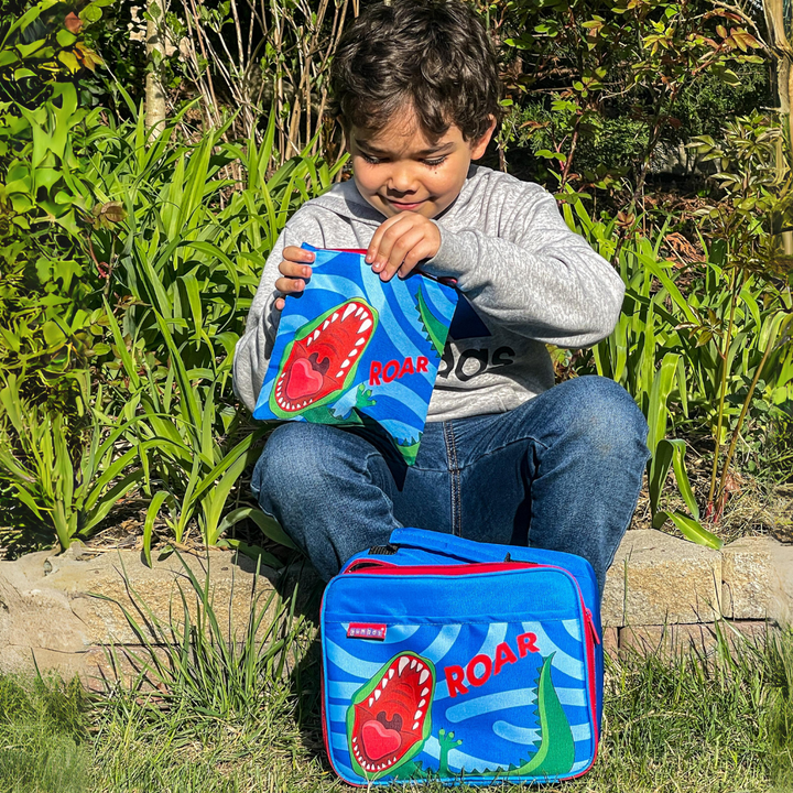 Reusable Sandwich Bag - Set of 2 - Navy & Dino