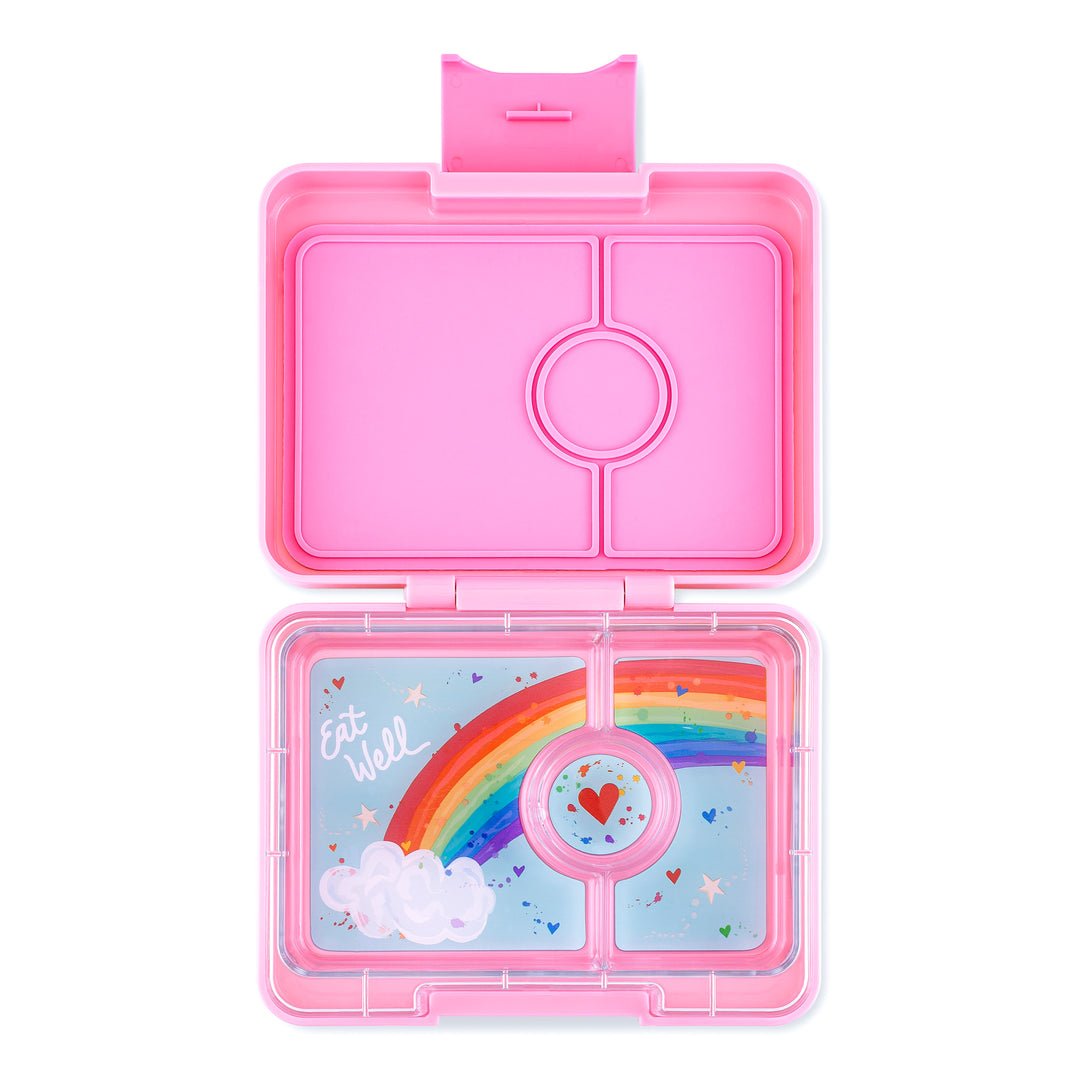 Snack Size Small Bento Lunch Box Fifi Pink (Rainbow Tray)