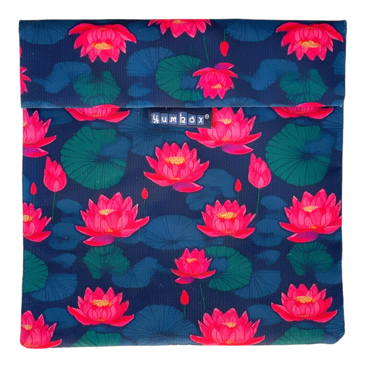 Reusable Sandwich Bag - Set of 2 - Navy & Lotus Flowers