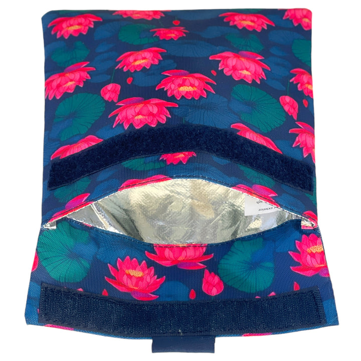 Reusable Sandwich Bag - Set of 2 - Navy & Lotus Flowers