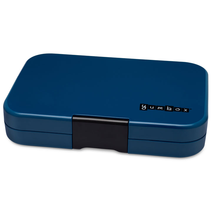 Leakproof Yumbox Tapas Bento Lunch Box - Monte Carlo Blue - 4 Compartment with Race Cars Tray - Extra Large Size
