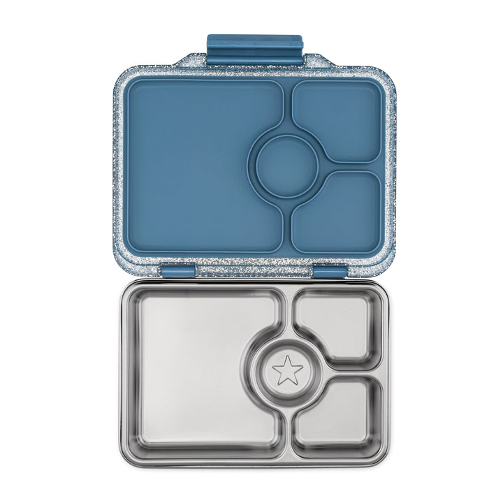 Yumbox Prêt – Leakproof Stainless Steel Lunch Box - Paris Blue Glitter