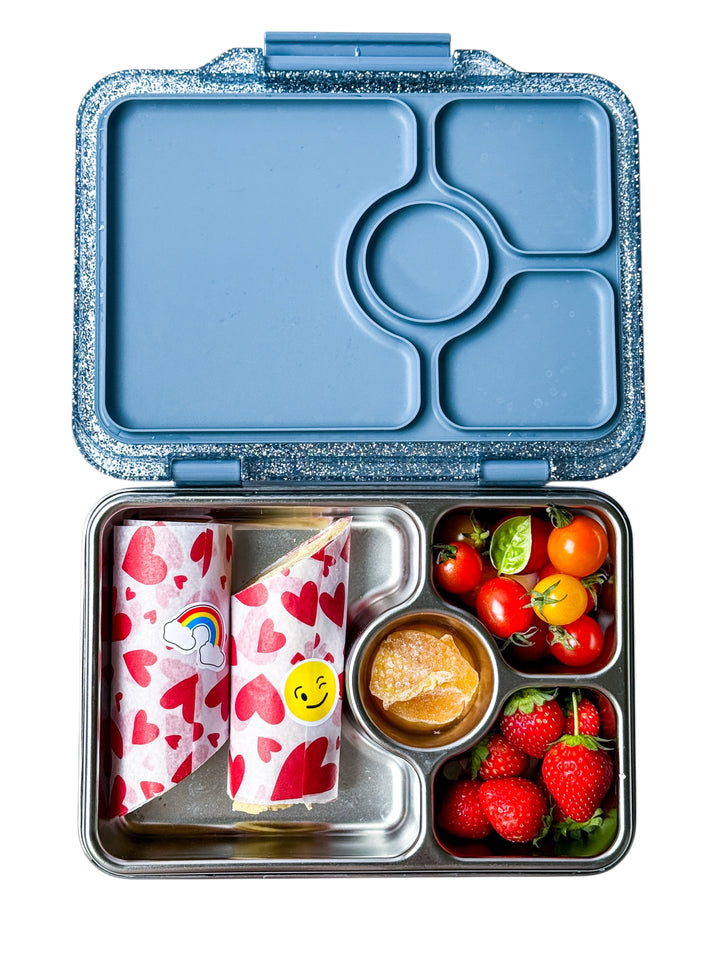 Yumbox Prêt – Leakproof Stainless Steel Lunch Box - Paris Blue Glitter