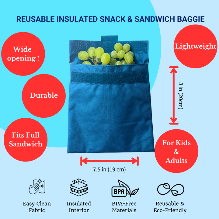 Reusable Sandwich Bag - Peacock Blue