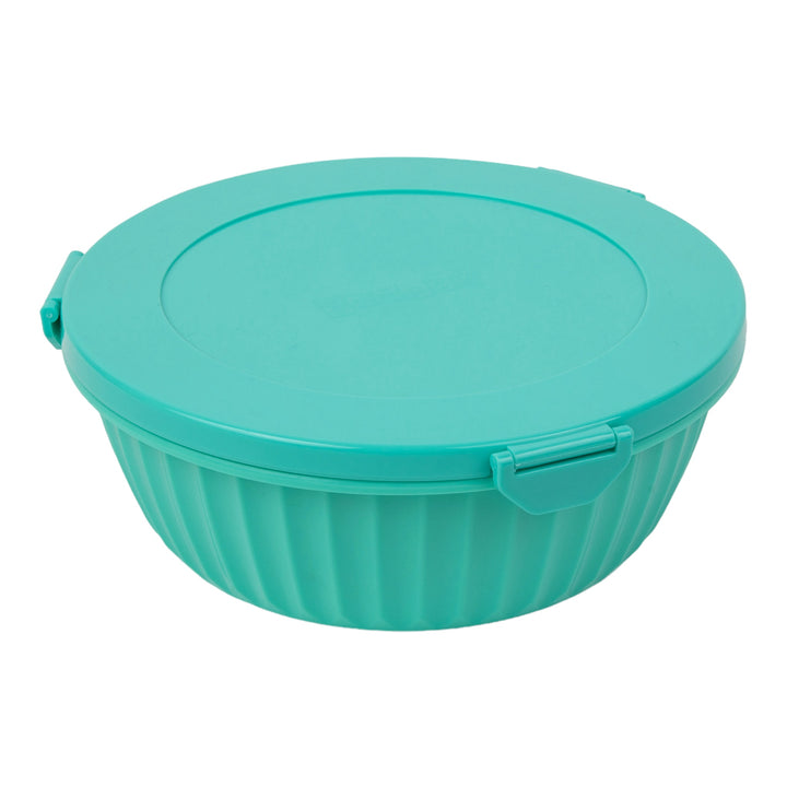 Poke Salad Bowl with 3 Part Divider - Paradise Aqua