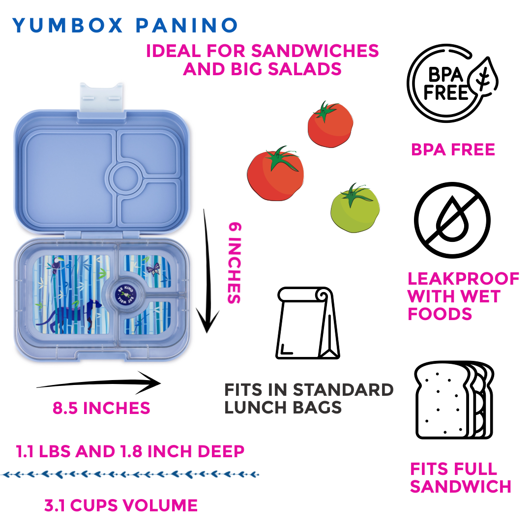 Leakproof Sandwich Friendly Bento Lunch Box - Yumbox Hazy Blue