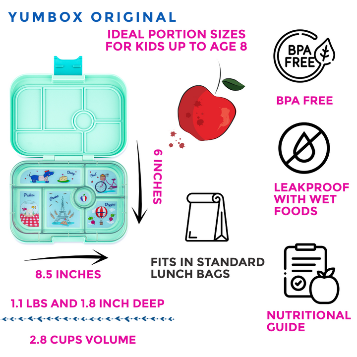 Leakproof Bento Box for Kids - Yumbox Serene Aqua