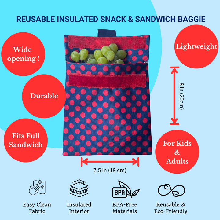 Reusable Sandwich Bag - Zesty Polka Dots