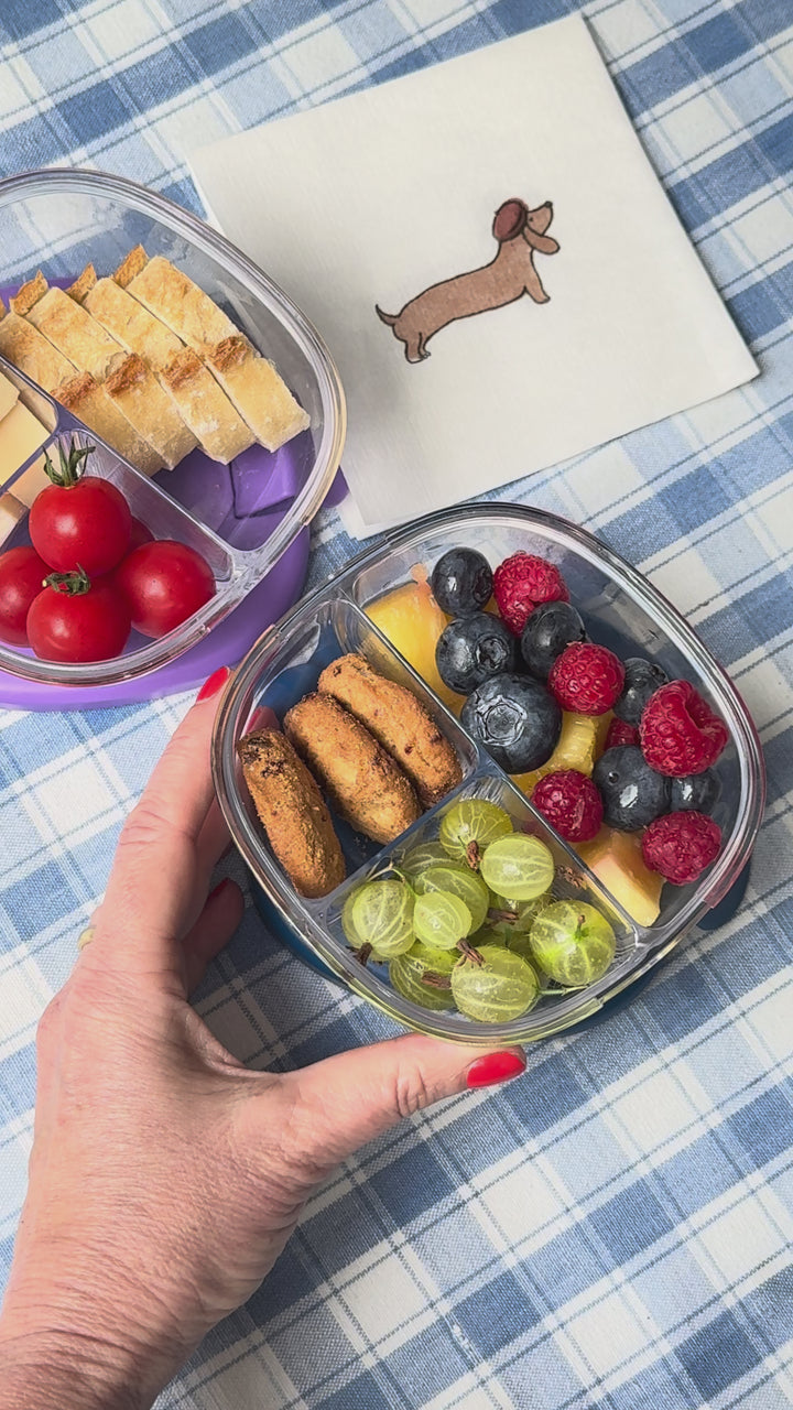 3 Compartment Leakproof Snack Bowl - Haze Purple