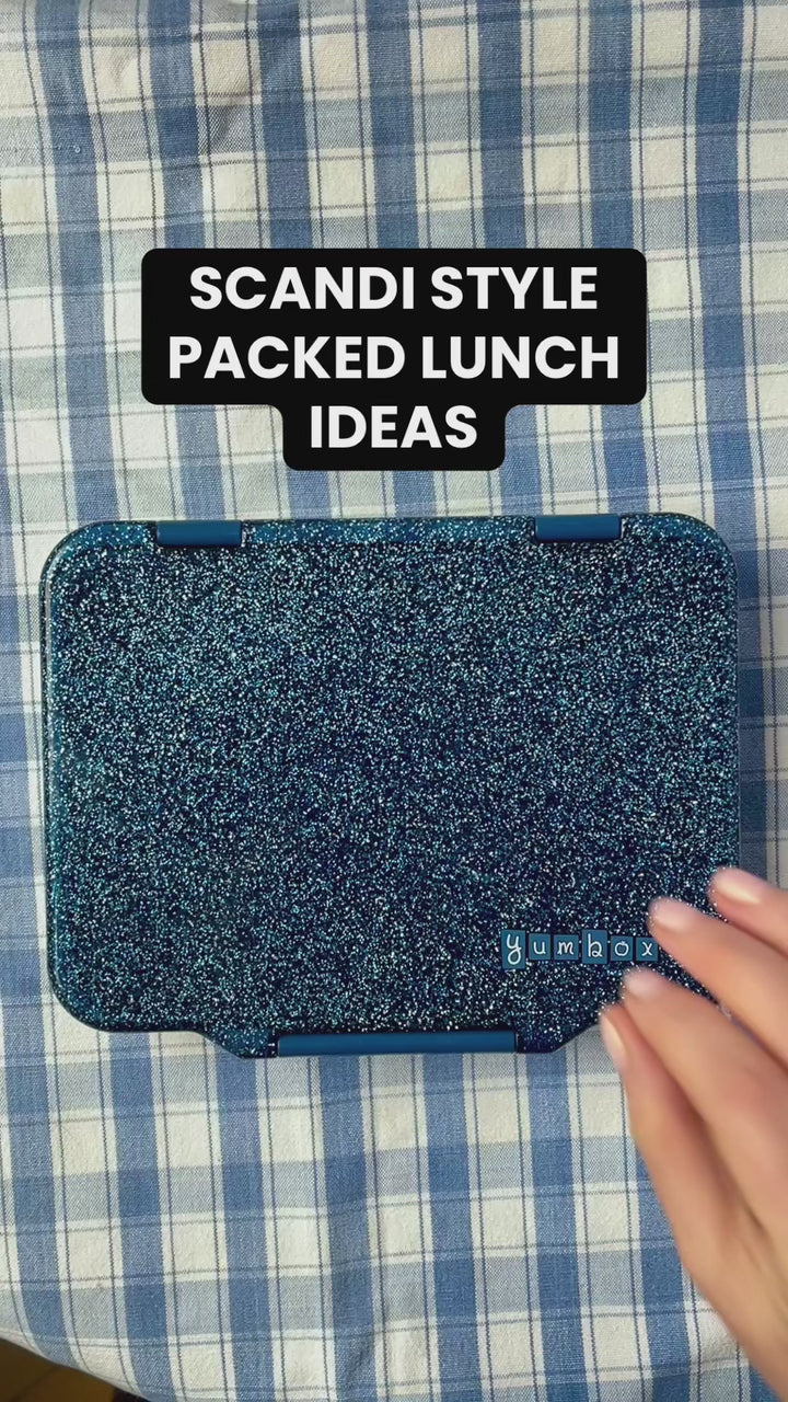 Yumbox leakproof stainless steel Yumbox Pret lunch box packed with healthy scandi style packed lunch