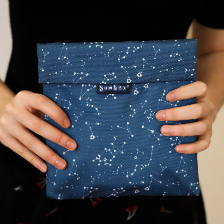 Reusable Sandwich Bag - Set of 2 - Navy & Starry Sky Pochettes