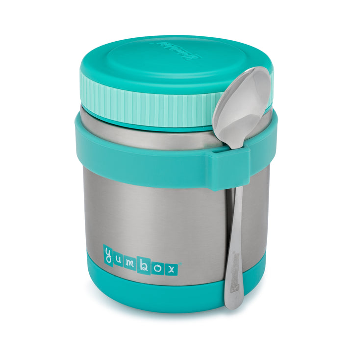 Yumbox Zuppa Thermal Food Jar with Spoon and Band - Caicos Aqua, 14oz
