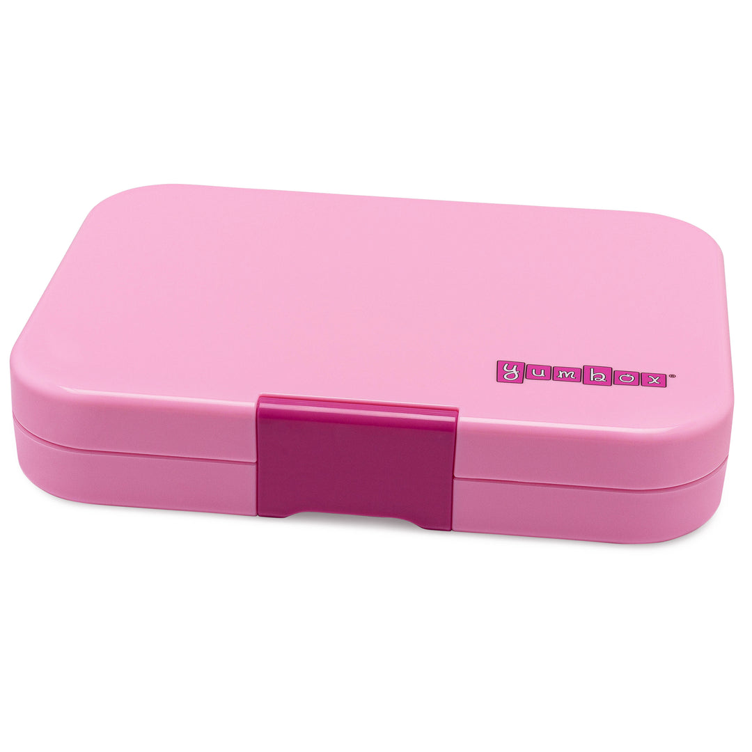 Leakproof Yumbox Tapas Bento Lunch Box - 4 Compartment - Capri Pink with Rainbow Tray