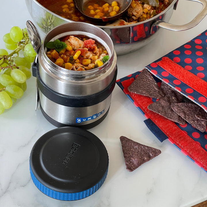 Yumbox Zuppa Thermal Food Jar with Spoon and Band - Twilight Black, 14oz