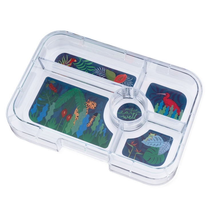 Leakproof - Yumbox Tapas Palm Green - 5 Compartment - Jungle Tray - Largest Bento
