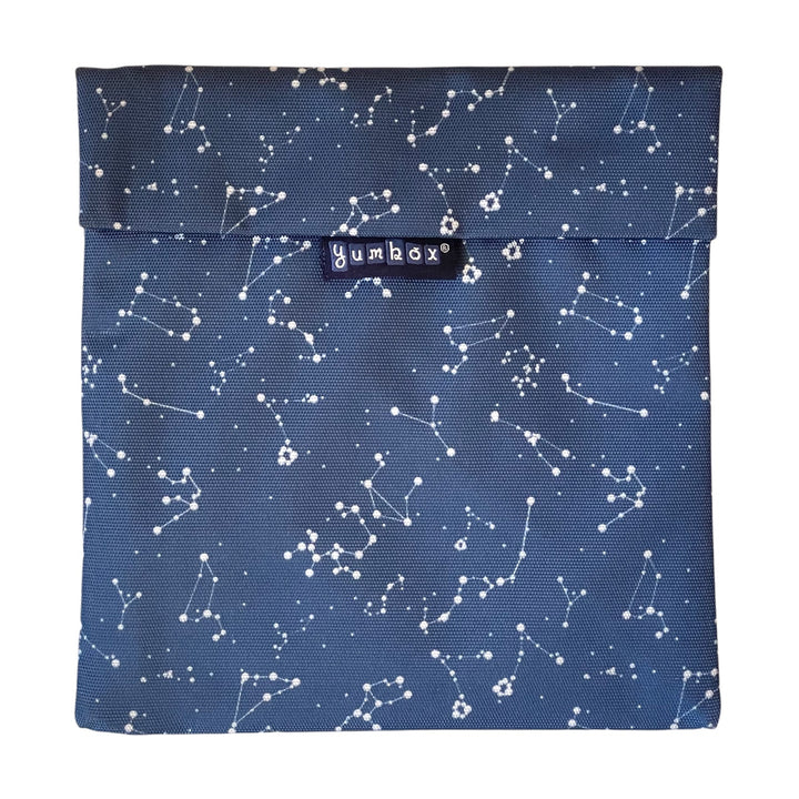 Yumbox Sandwich Bag/Snack Bag, Reusable Fabric, Washable, Food Safe, BPA Free, 8 x 7.5in (Starry Sky)