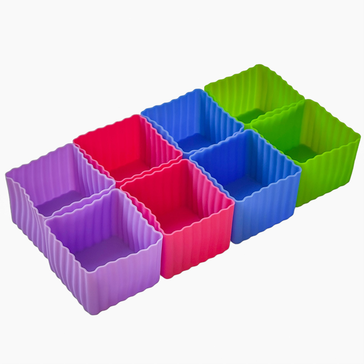 Multicolor Mini Silicone Bento Cubes Set of 8