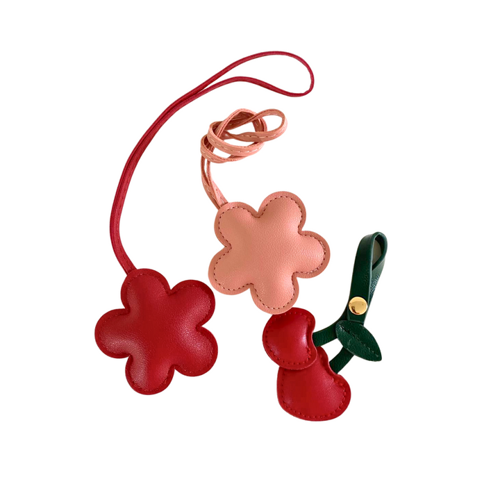 Adorable Flower Bag Charms - Cherries & Flowers