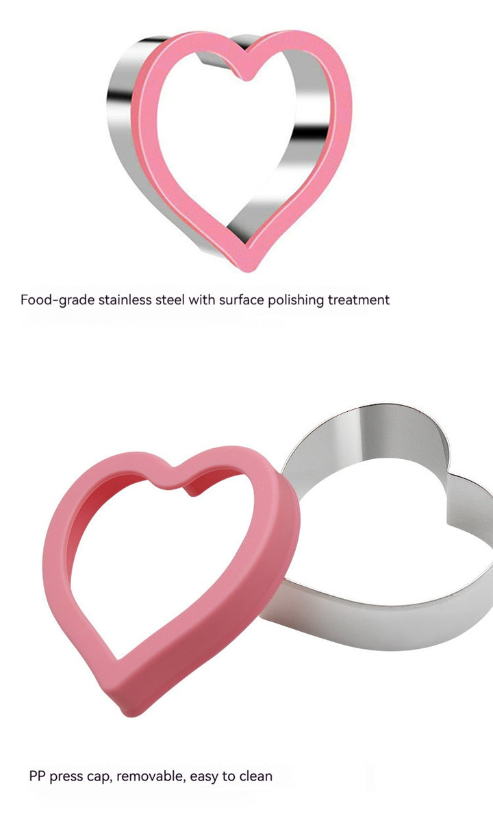 3-in-1  Sandwich Cutter Stainless Steel - Heart-Shaped