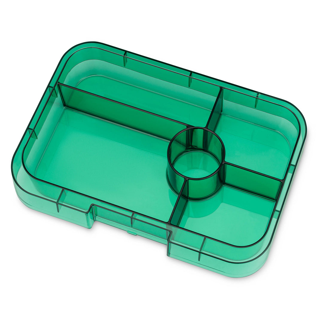 Leakproof Yumbox Tapas Greenwich Green- 5 Compartment -Clear Green Tray- Largest Size Bento