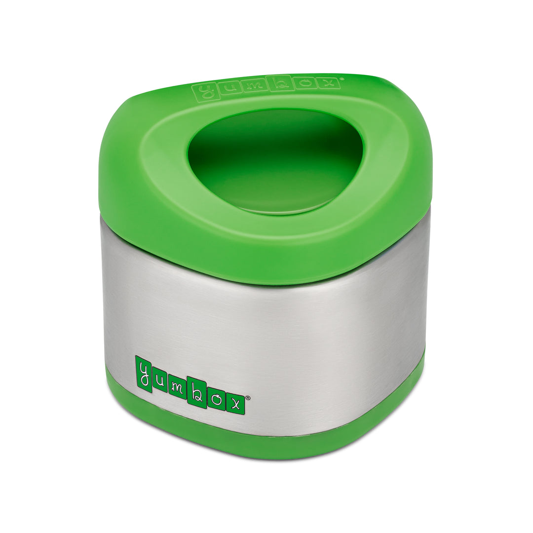 Yumbox Cubi Thermal Food Jar for Kids - Easy Carry and Open Lid 10 oz  - Apple Green