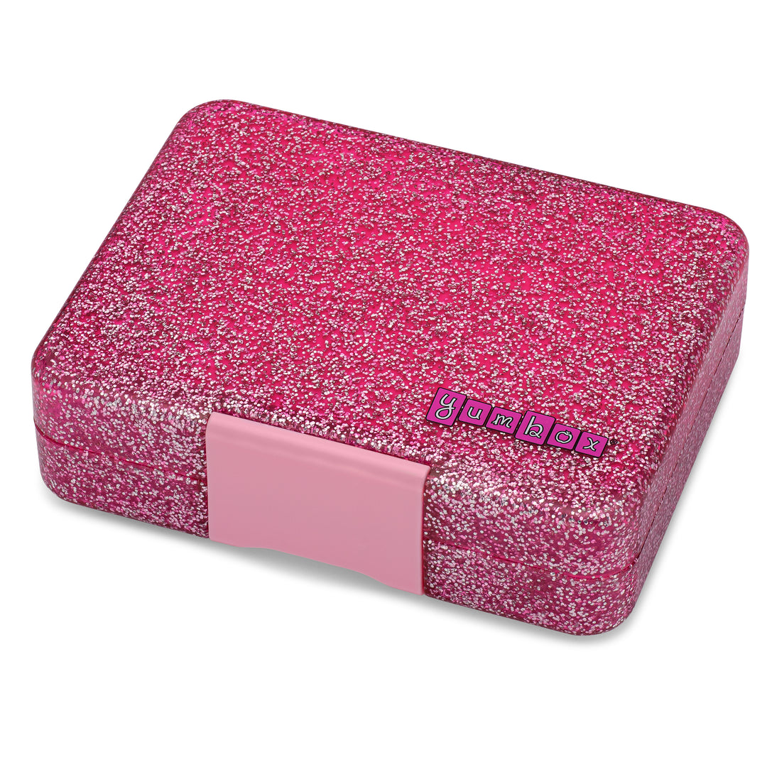 Snack Size Small Bento Lunch Box Sparkle Pink Glitter