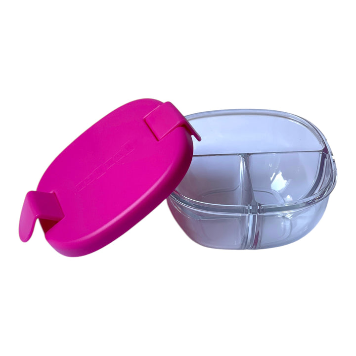 3 Compartment Leakproof Snack Bowl - Raspberry Pink