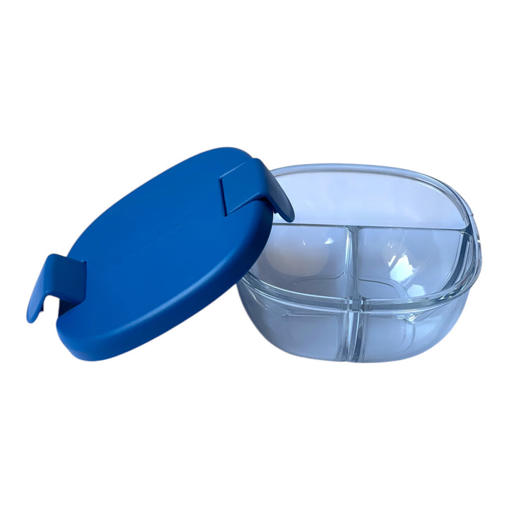 3 Compartment Leakproof Snack Bowl - Navy Blue