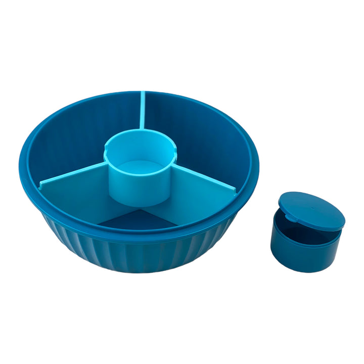 Poke Bowl with 3 Part Divider - Lagoon Blue