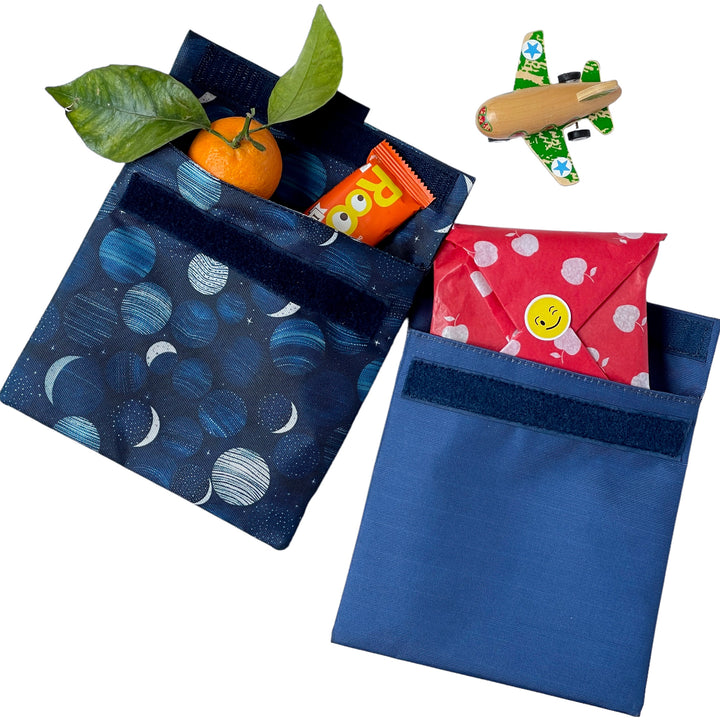 Reusable Sandwich Bag - Set of 2 - Navy & Lunar Phases