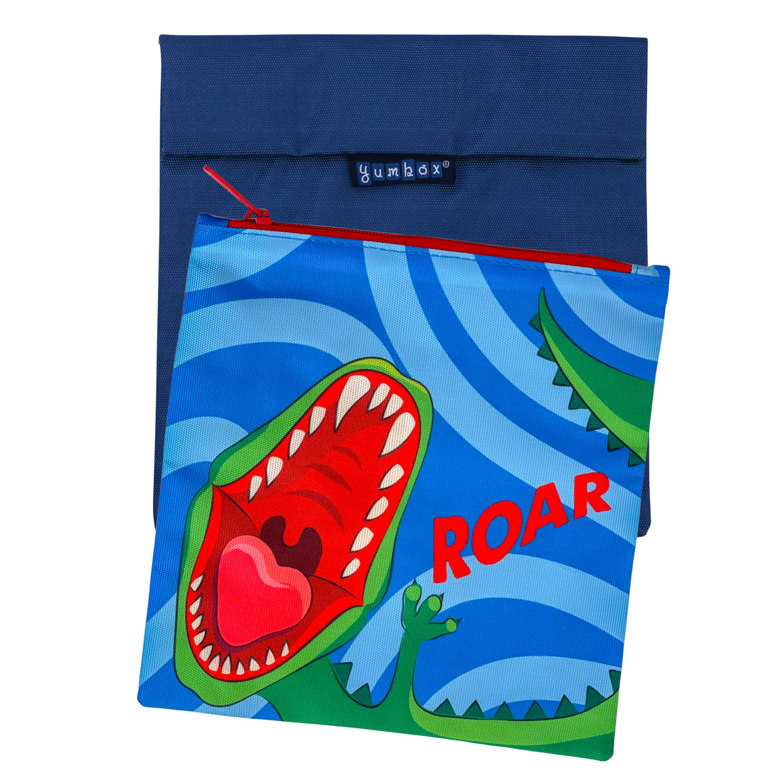 Small Machine Washable Lunch Bag - Navy Dinos Small Machine Washable Lunch Bag - Navy Dinos