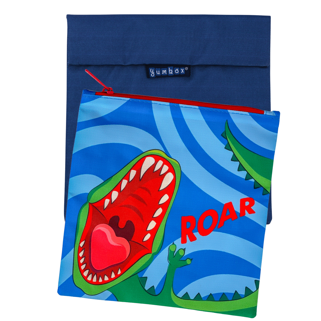 Reusable Sandwich Bag - Set of 2 - Navy & Dino