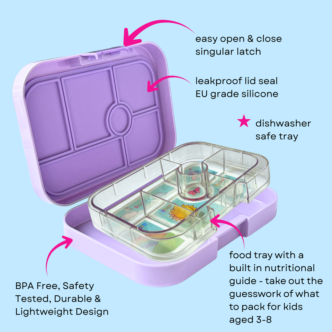 Leakproof Bento Lunch Box for Kids - Yumbox Lavande Purple (Unicorn)