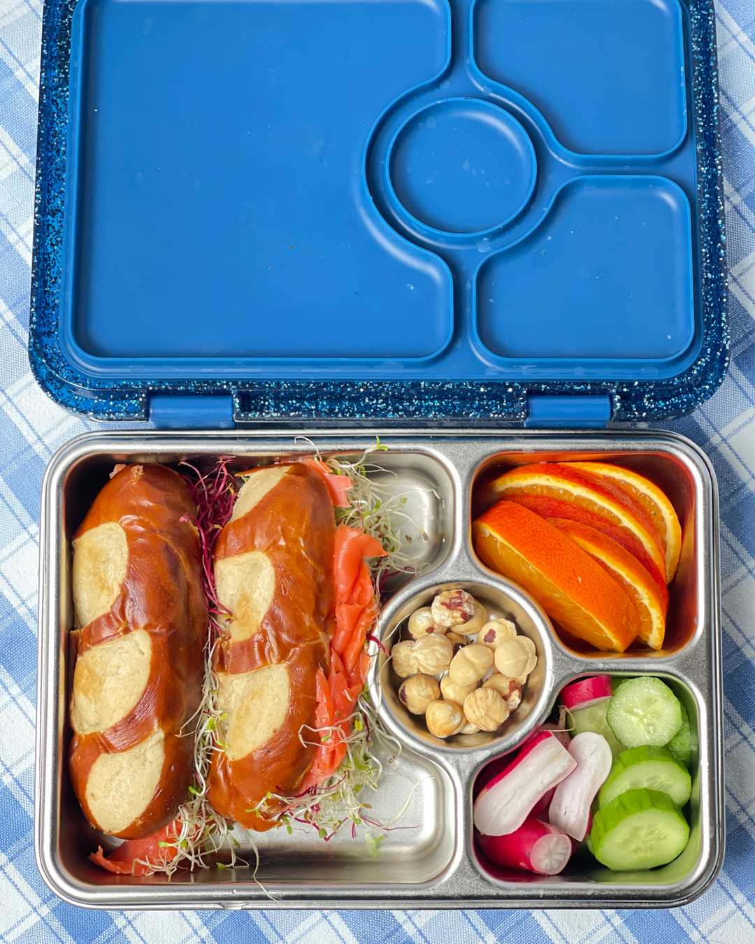 Yumbox Prêt – Leakproof Stainless Steel Bento - Twilight Blue Glitter