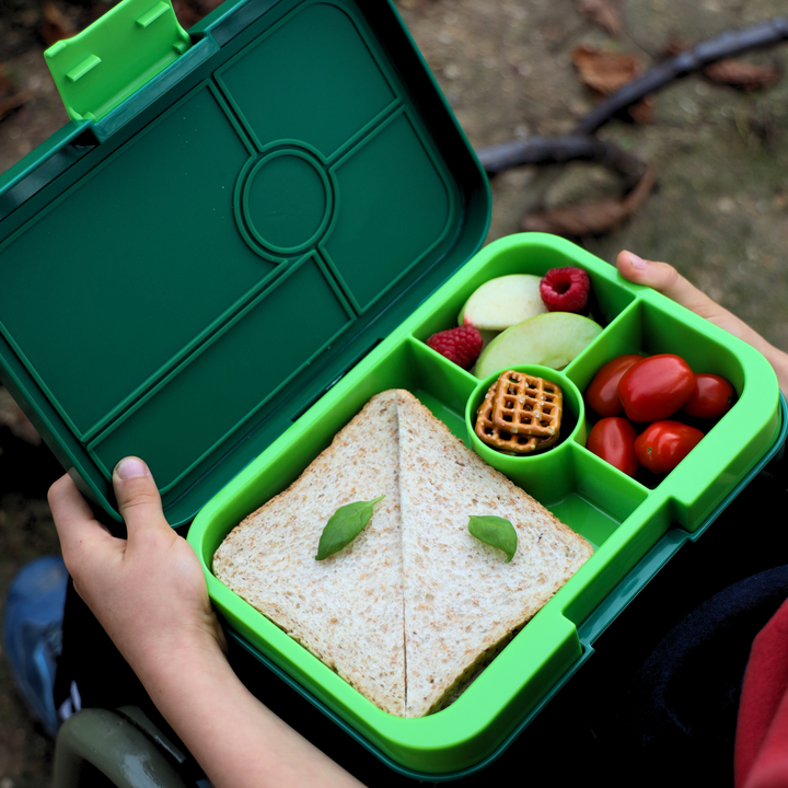 Leakproof Yumbox Tapas Bento Lunch Box - Palm Green - 4 Compartment with Lime Tray -Large Size