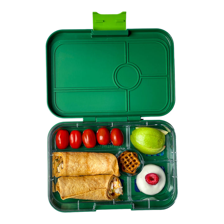 Leakproof - Yumbox Tapas Palm Green - 5 Compartment - Jungle Tray - Largest Bento