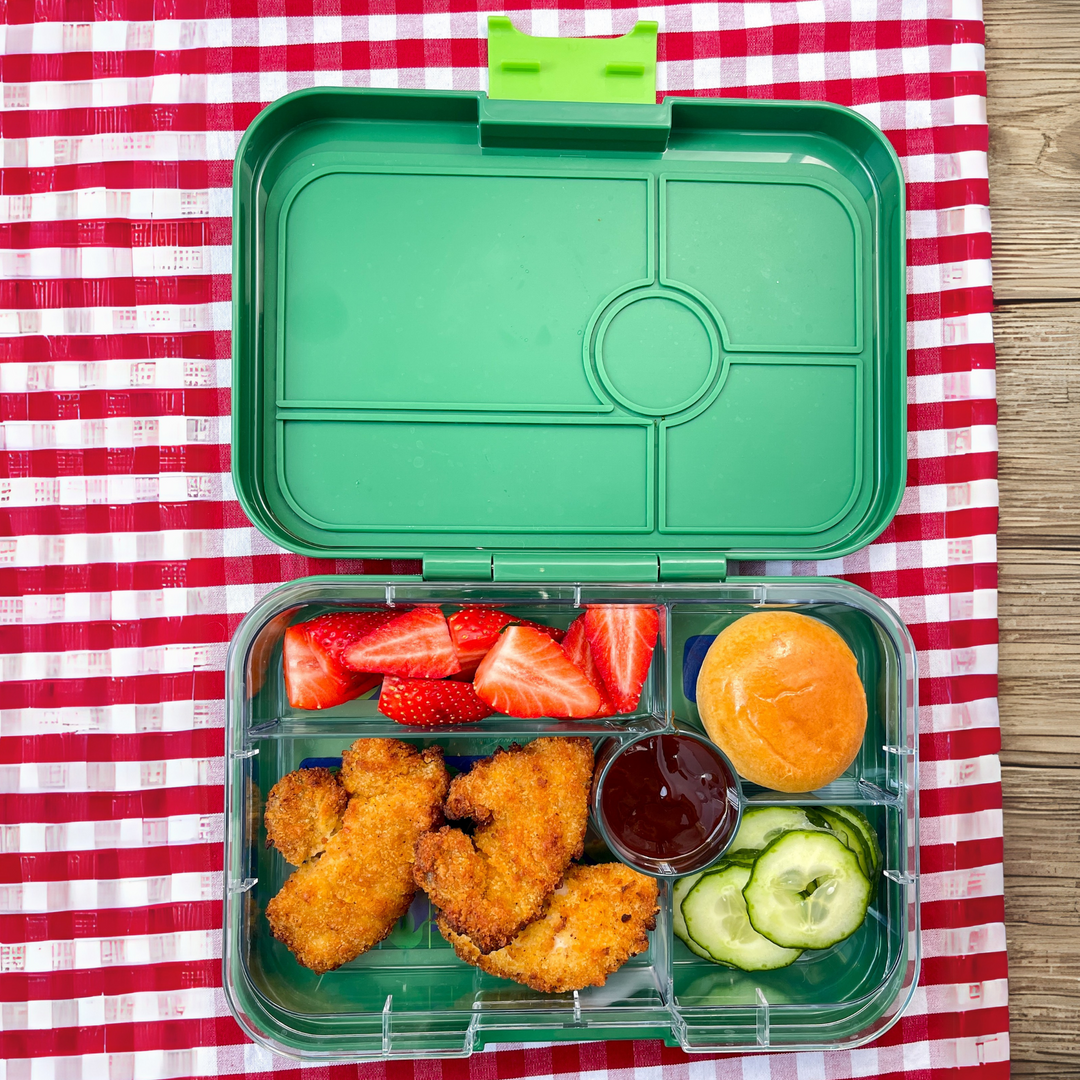 Leakproof - Yumbox Tapas Palm Green - 5 Compartment - Jungle Tray - Largest Bento