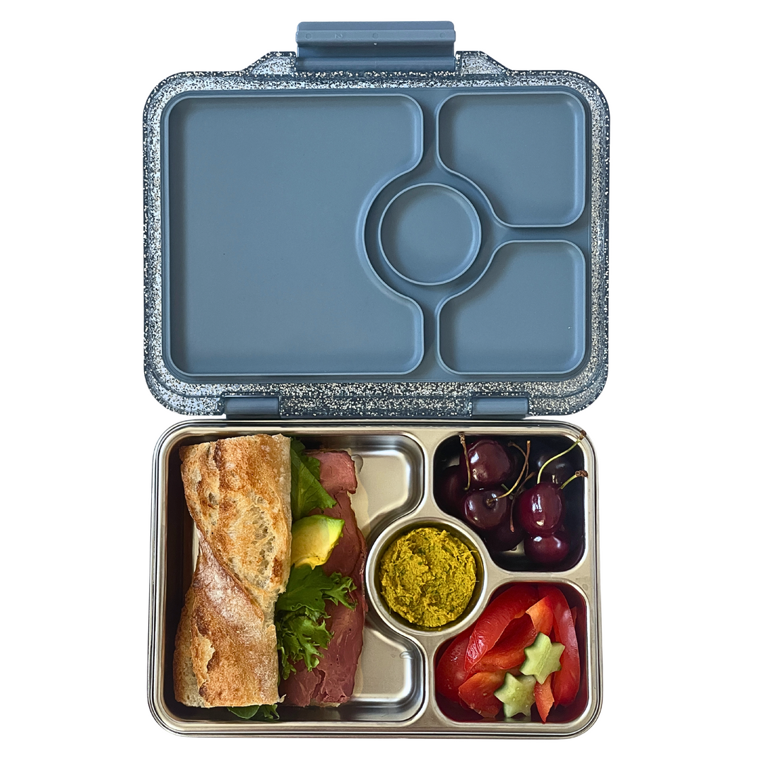 Yumbox Prêt – Leakproof Stainless Steel Lunch Box - Paris Blue Glitter