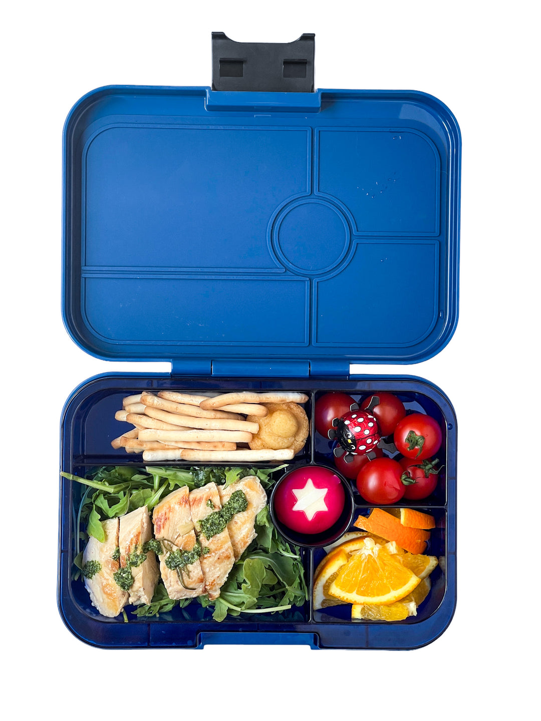 Leakproof Yumbox Tapas Bento Lunch Box - Monte Carlo Blue - 5 Compartment (Jungle Tray) Large Size