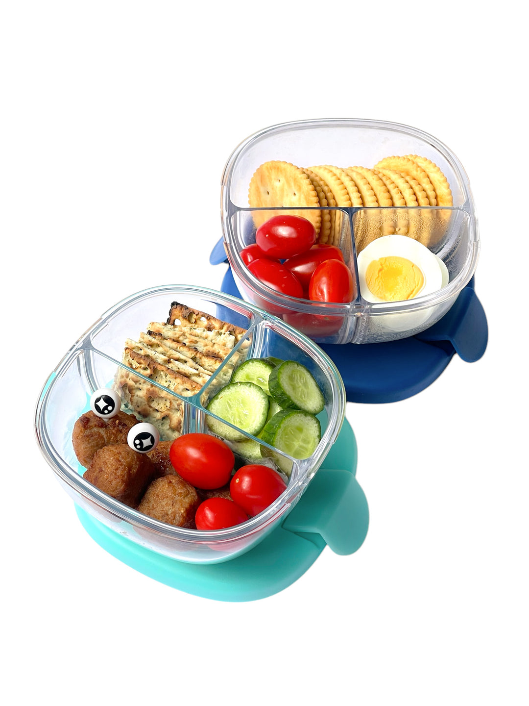 3 Compartment Leakproof Snack Bowl - Navy Blue