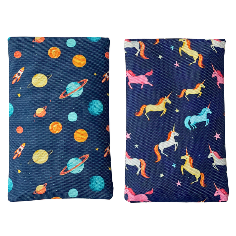 No-Sweat Ice Packs for Packed Lunches Reusable Gel, Fabric Sleeves, 2-Pack