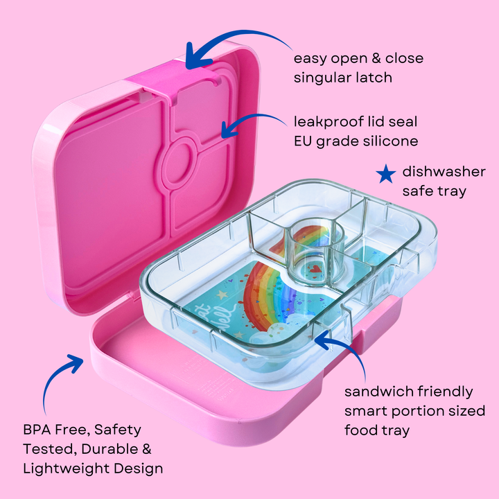Leakproof Sandwich Friendly Bento Box - Yumbox Power Pink