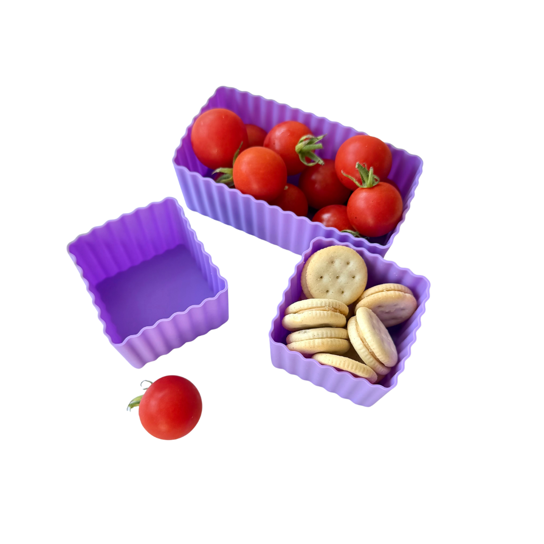 Mini Silicone Bento Cups · Set of 3 · Purple