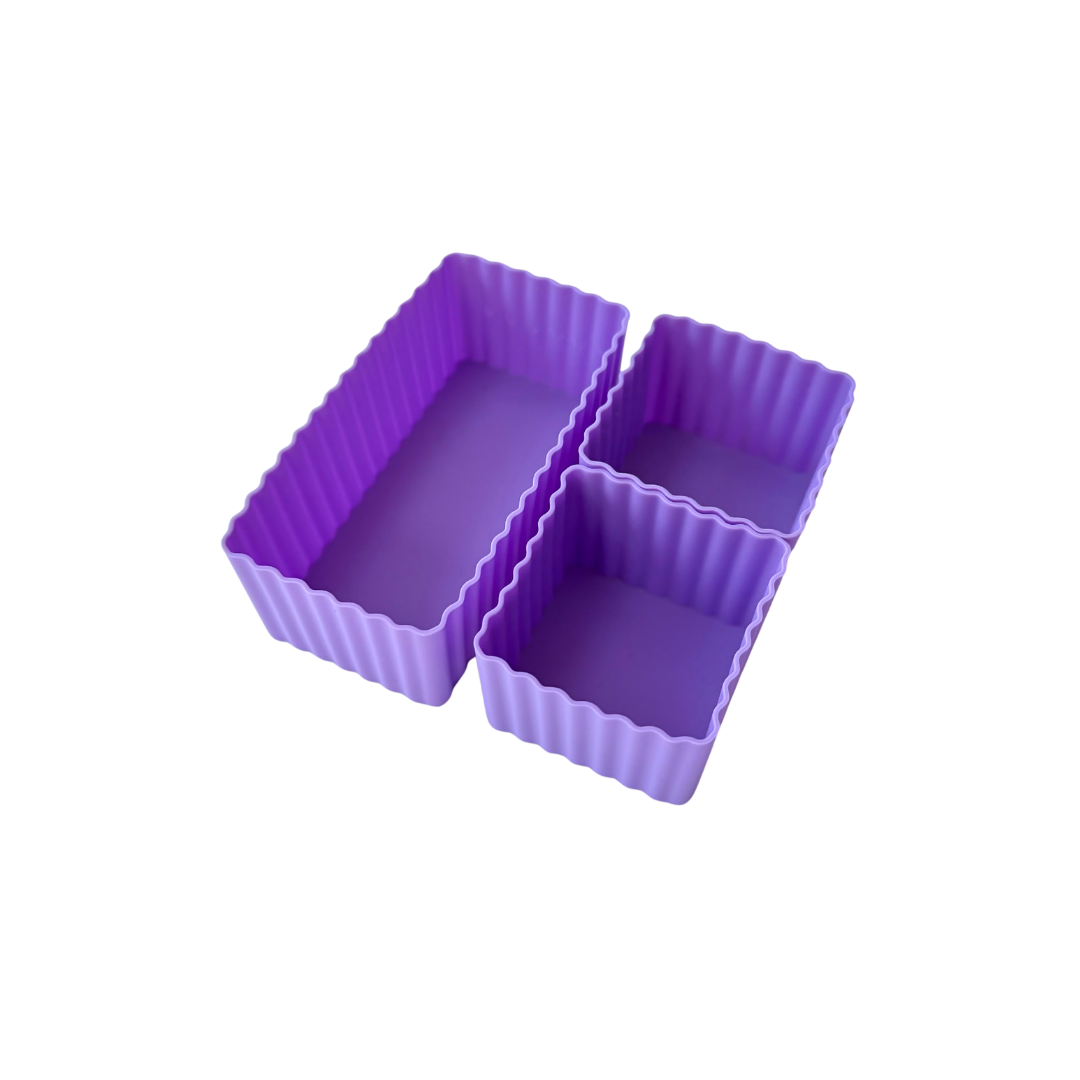 Mini Silicone Bento Cups · Set of 3 · Purple