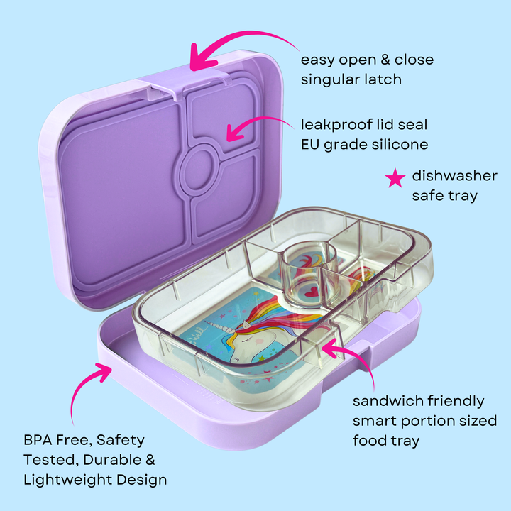 Leakproof Sandwich Friendly Bento Box - Yumbox Lavande Purple (Unicorn)