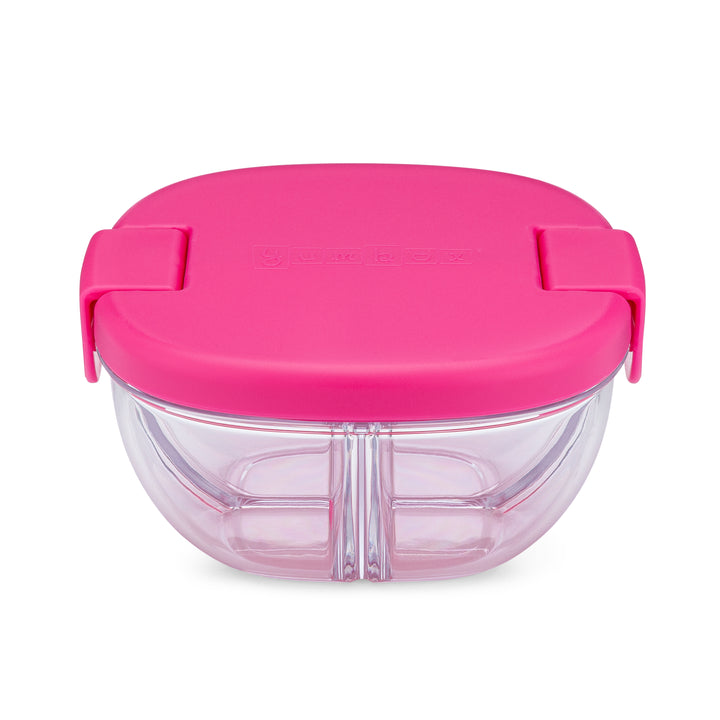 3 Compartment Leakproof Snack Bowl - Raspberry Pink