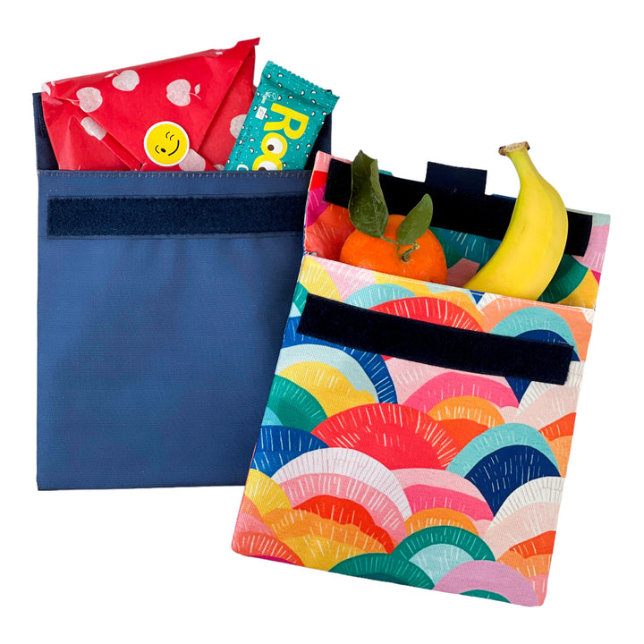 Reusable Sandwich & Snack Baggie - Set of 2 - Navy & Horizons