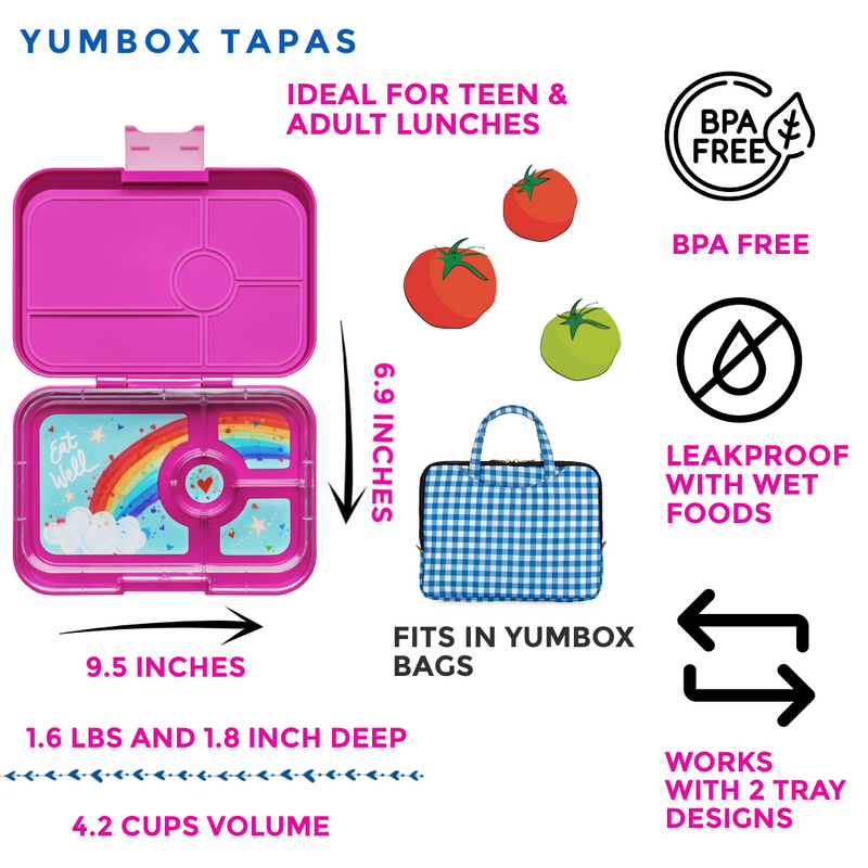 Tapas Large Leakproof Bento Lunch Box 4-Compartments
